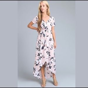 *SOLD - Light Pink Floral Boutique Dress*
